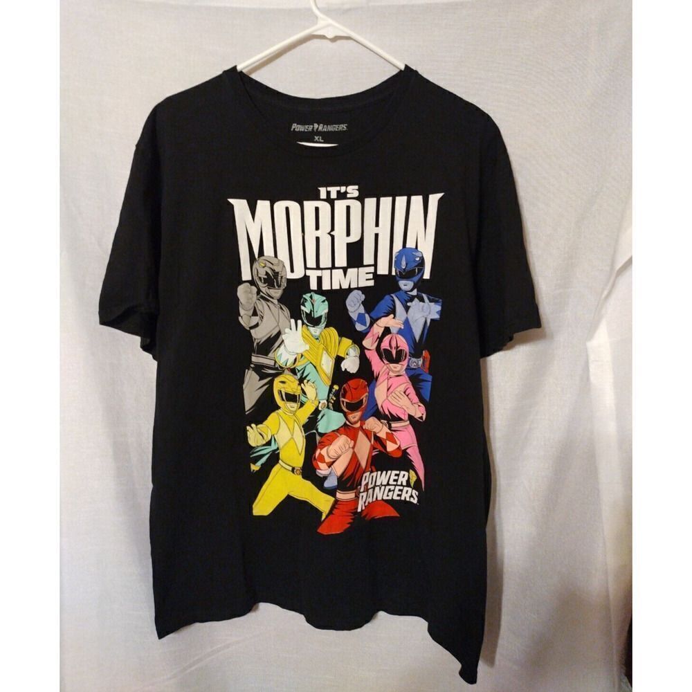 Power Rangers It's Morphin Time All Power Rangers on the Front of XL Men's Tee